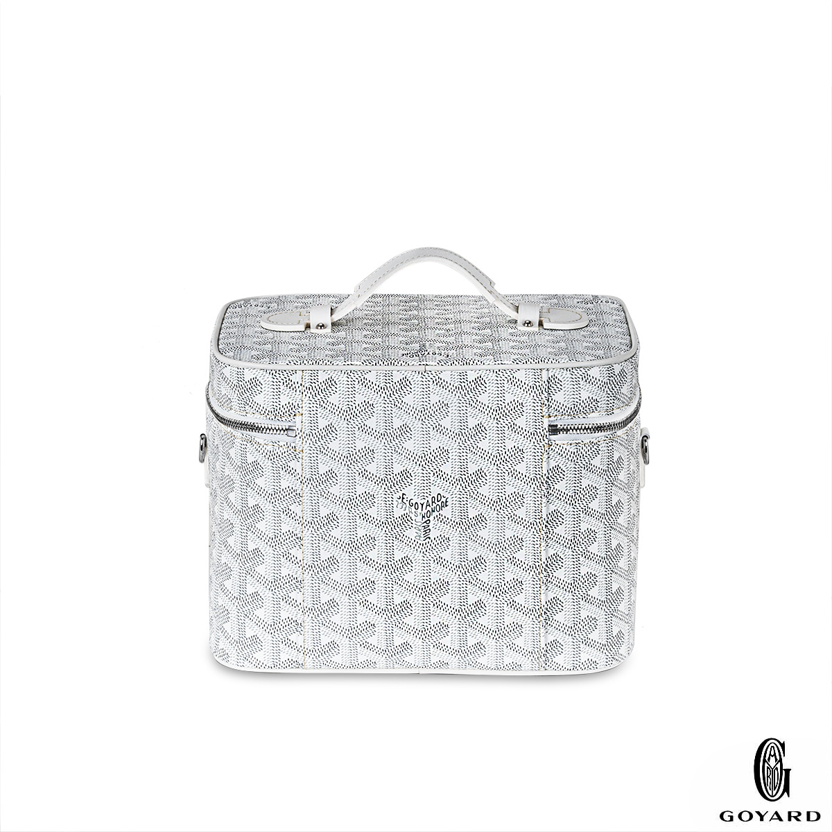 Handbags Goyard Goyard White Goyardine Muse Vanity Case